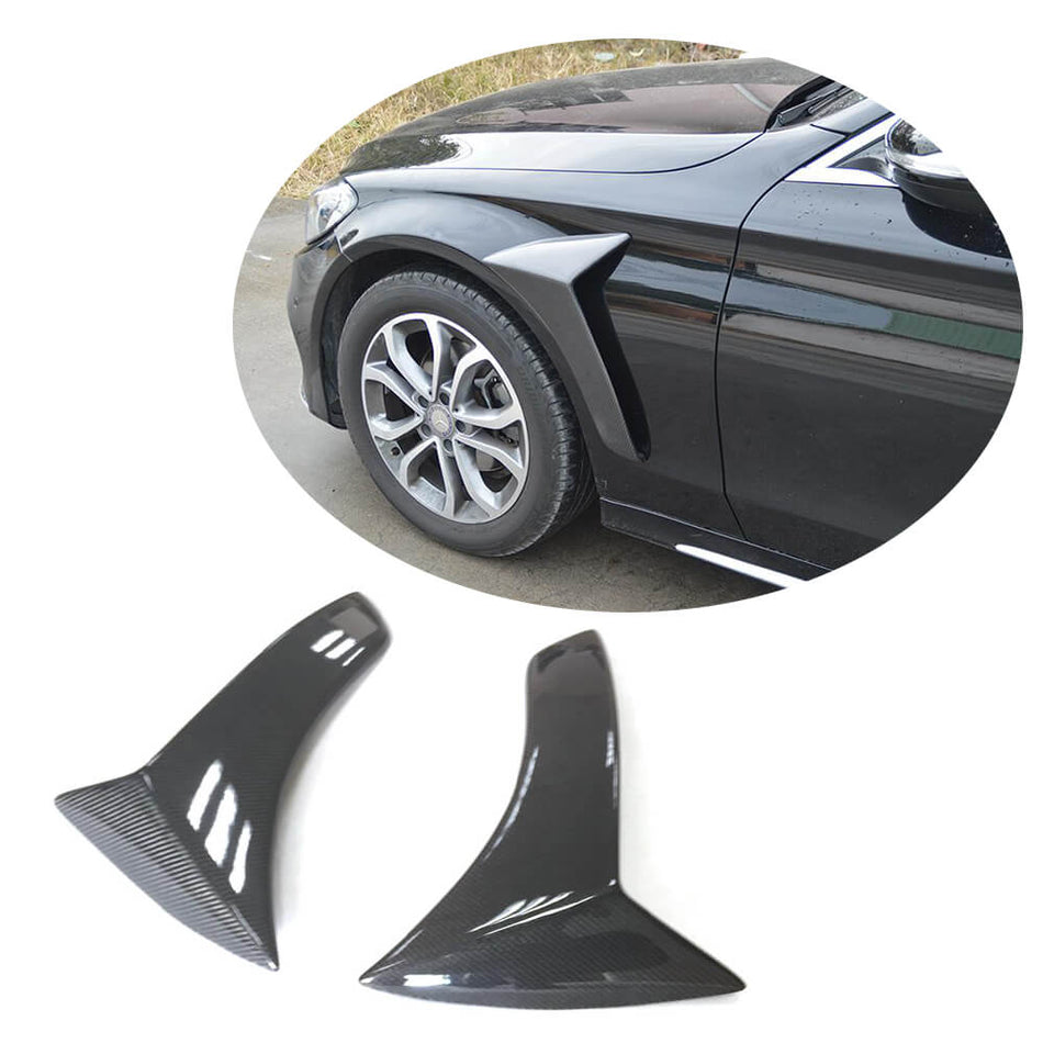 For Mercedes Benz W205 Sport Pre-facelift Carbon Fiber Side Air Fender Vent Trims