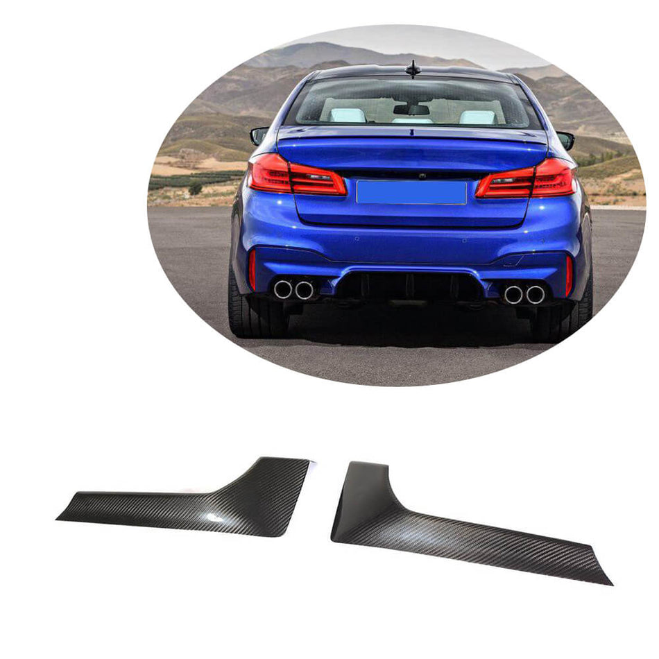 For BMW 5 Series F90 M5 Pre-LCI Carbon Fiber Rear Bumper Splitter Cupwing Winglets Vent Flaps