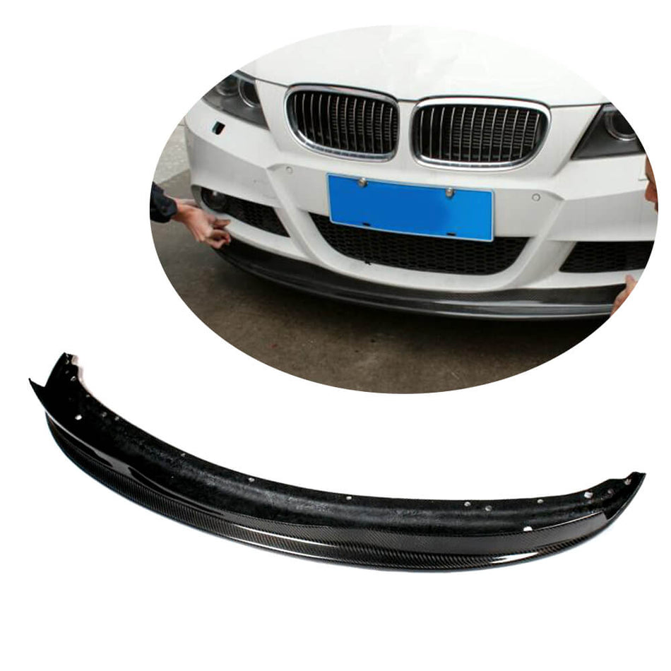 For BMW 3 Series E90 M Sport LCI Carbon Fiber Front Bumper Lip Spoiler | 320i 323i 325i 328i 330i 335i M-tech