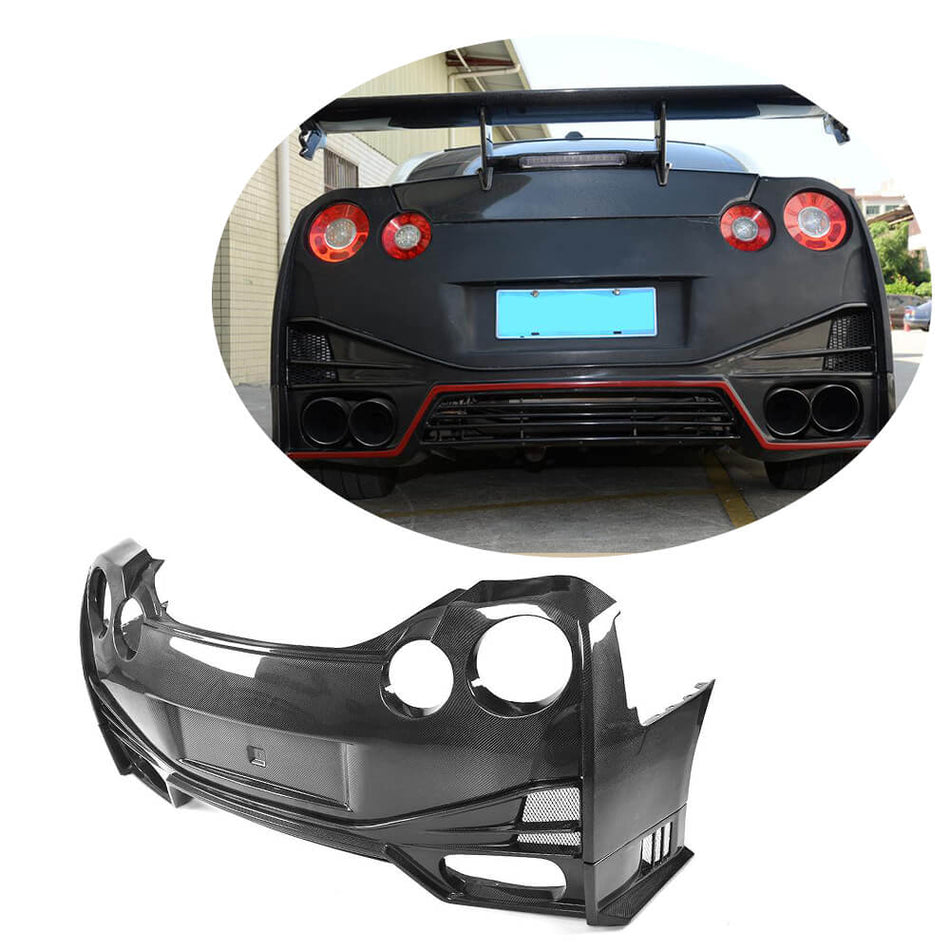 For Nissan GTR Coupe 2009-2015 Pure Carbon Fiber Rear Bumper Wide Body Kit
