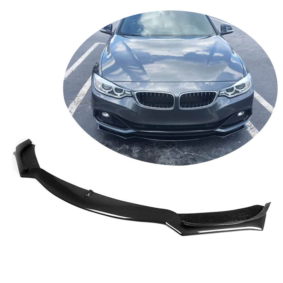For BMW 4 Series F32 F33 F36 Carbon Fiber Front Bumper Lip | 418i 420i 428i 430i 435i Base Chin Spoiler Wide Body Kit