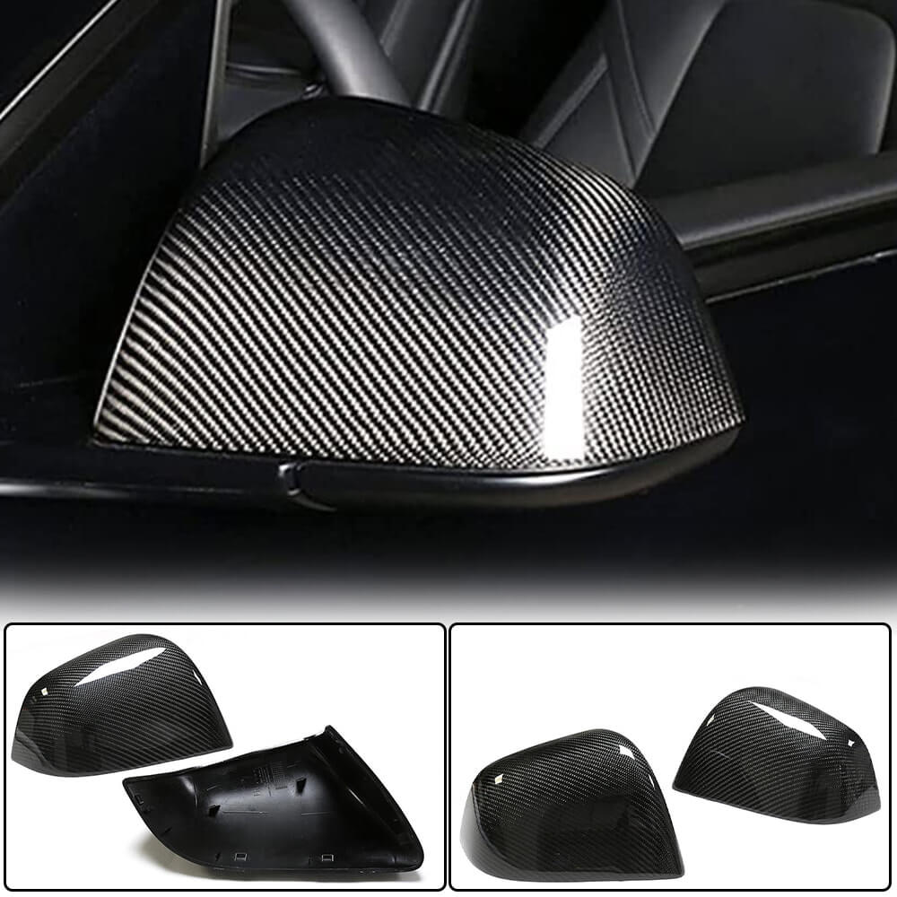 Tesla Model Y Carbon Fiber Mirror Cover Caps | Custom, Fatory – Ahacarbon