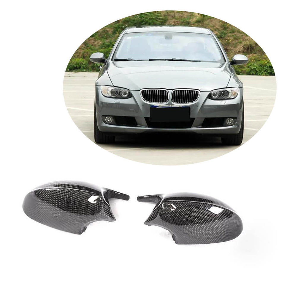 For BMW 3 Series E90 E91 05-07 E92 E93 06-09 Carbon Fiber Side Rearview Mirror Cover Caps LHD Pair