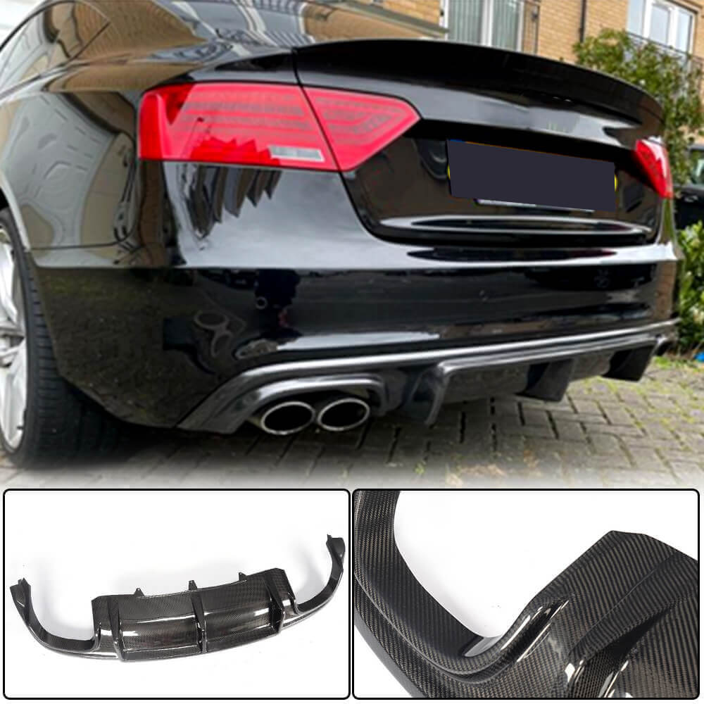 2012-2016 Audi S5 B8.5 facelift rear bumper diffuser installed view