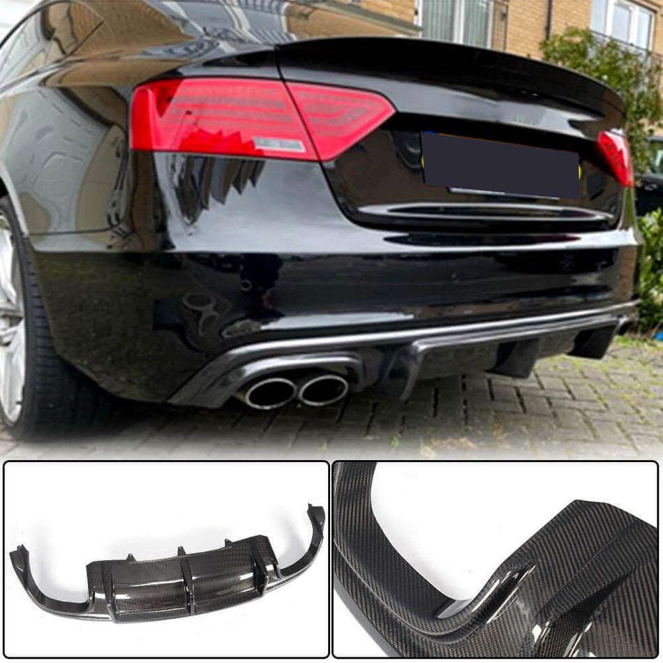 2012-2016 Audi S5 B8.5 facelift rear bumper diffuser installed view