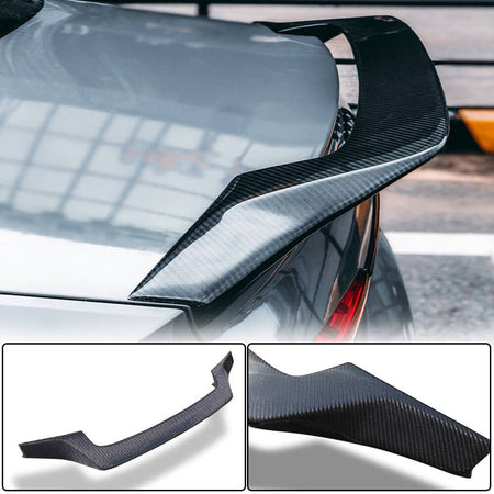 2017–2023 Audi A4 Sedan GT Style carbon fiber trunk spoiler installed rear view