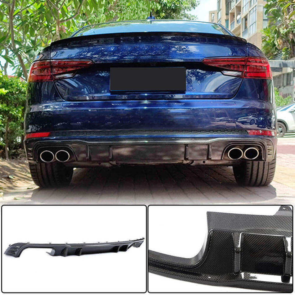 2018–2019 Audi S4 B9 Sedan carbon fiber rear bumper diffuser product overview