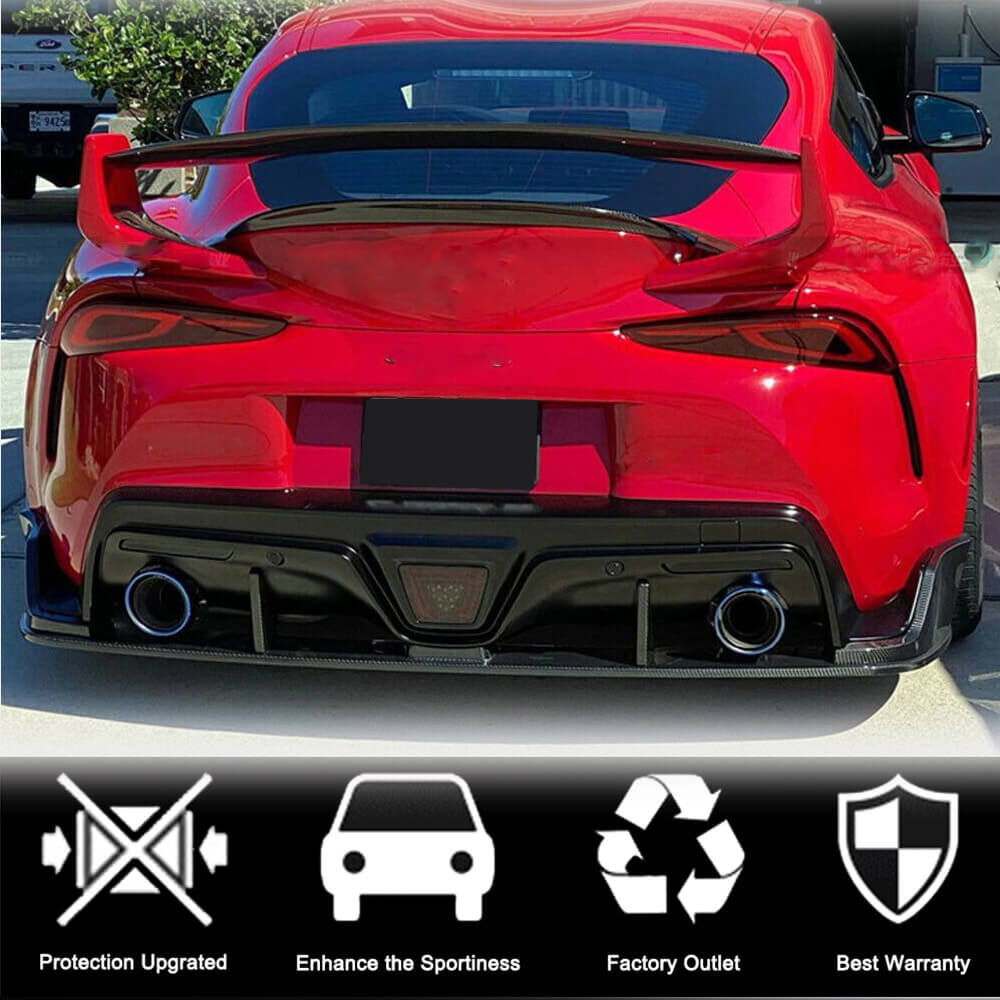 2019 2020 Toyota Supra carbon fiber rear lip installed view
