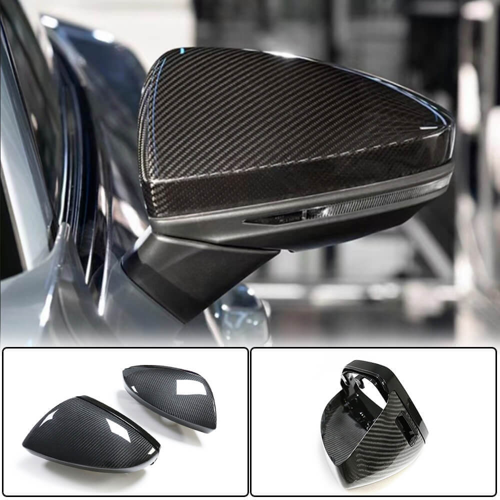 2019–2023 Audi A6 A7 A8 dry carbon fiber replacement mirror covers product overview