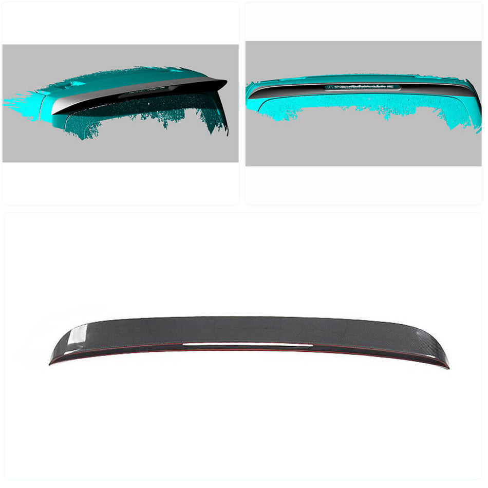 For Mercedes Benz V Class W447 2016-2019 Dry Carbon Fiber Rear Roof Spoiler Window Wing Lip