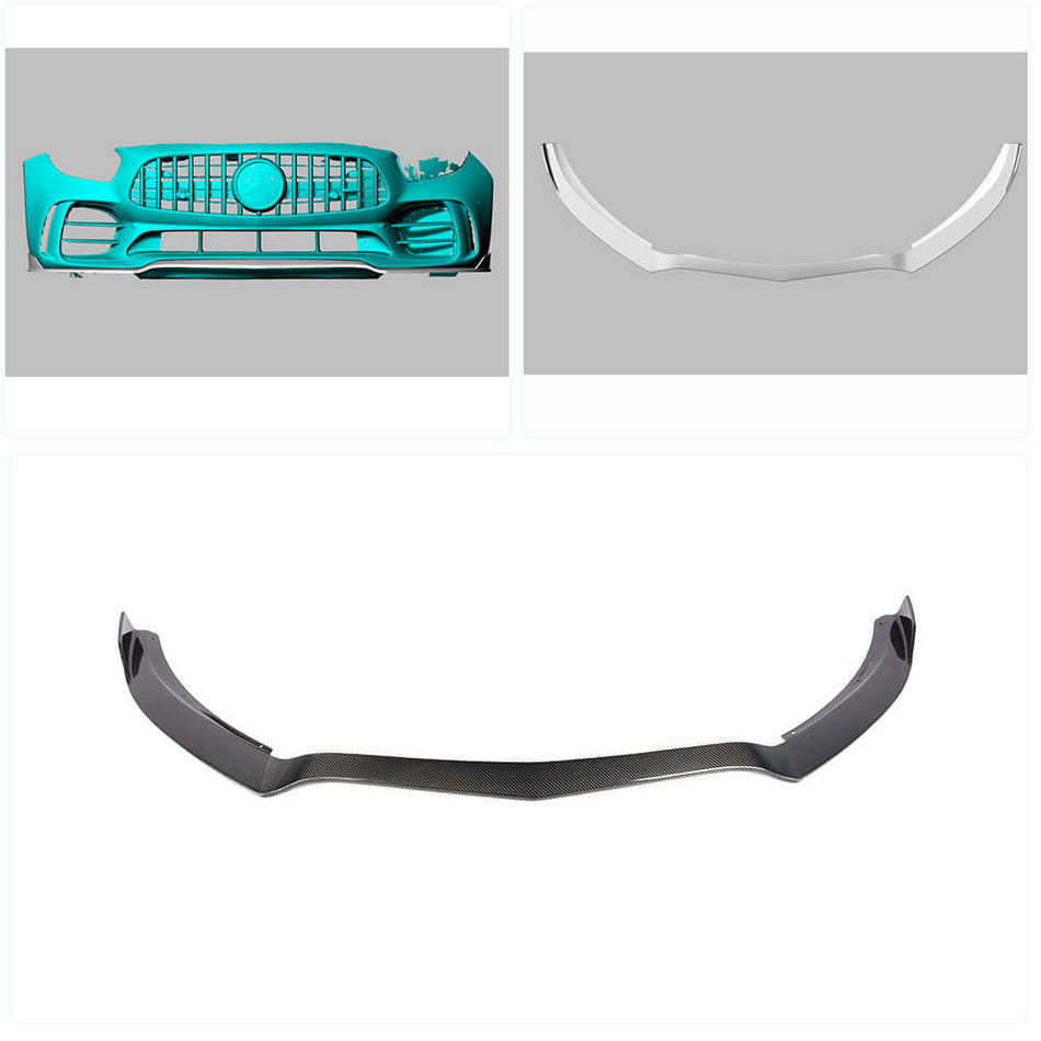 For Mercedes Benz AMG GT R Carbon Fiber Front Bumper Lip Chin Spoiler Wide Body Kit