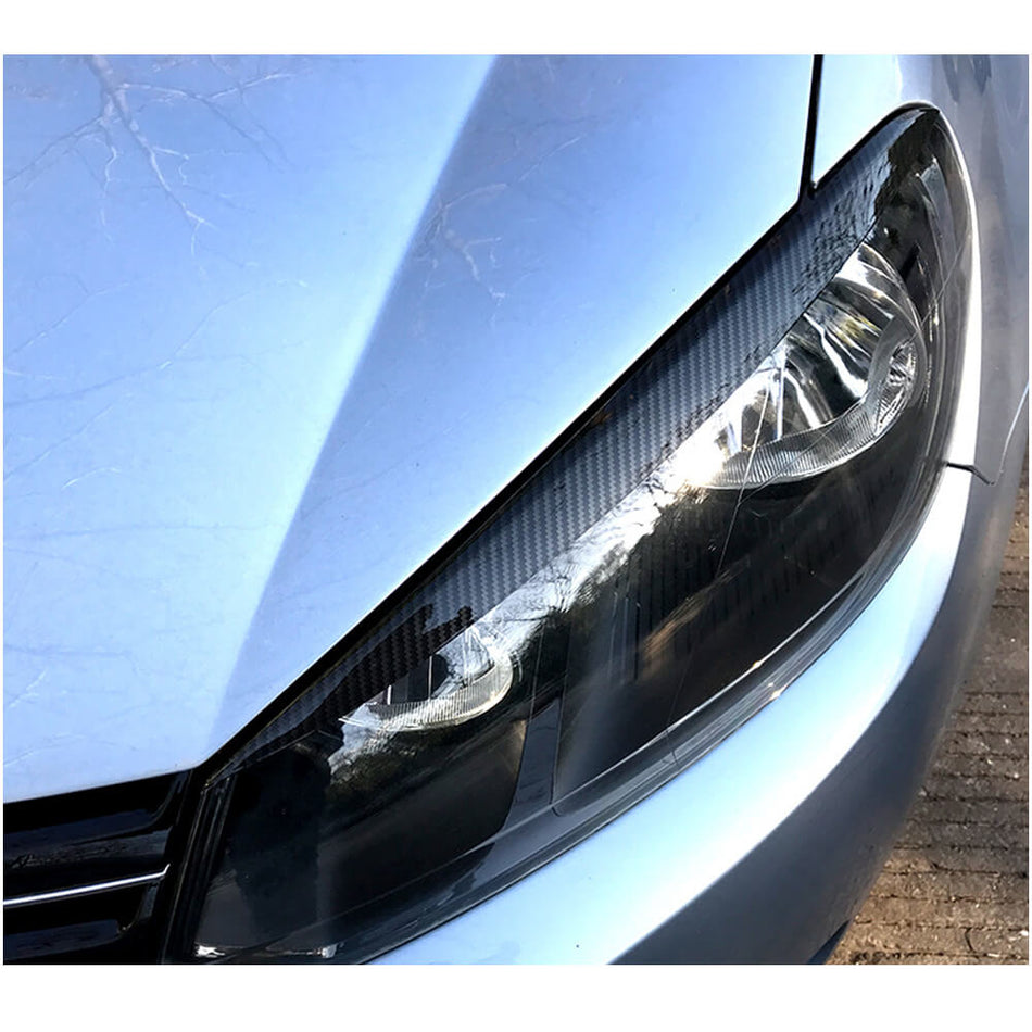 For Volkswagen VW Golf 6 MK6 GTI R/R20 Carbon Fiber Headlight Eyelids Lamp Eyebrows