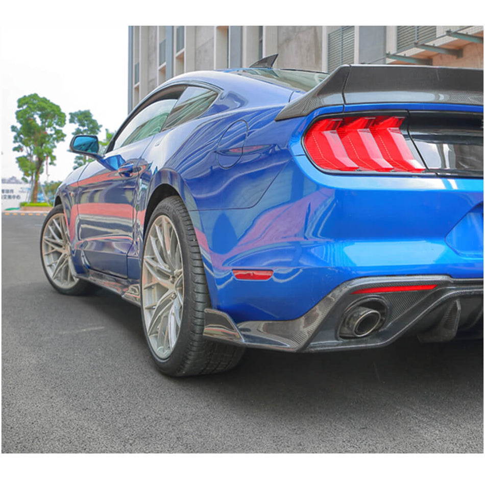 For Ford Mustang V8 GT 2018-2020 Carbon Fiber Side Skirts Door Rocker Panels Extension Lip