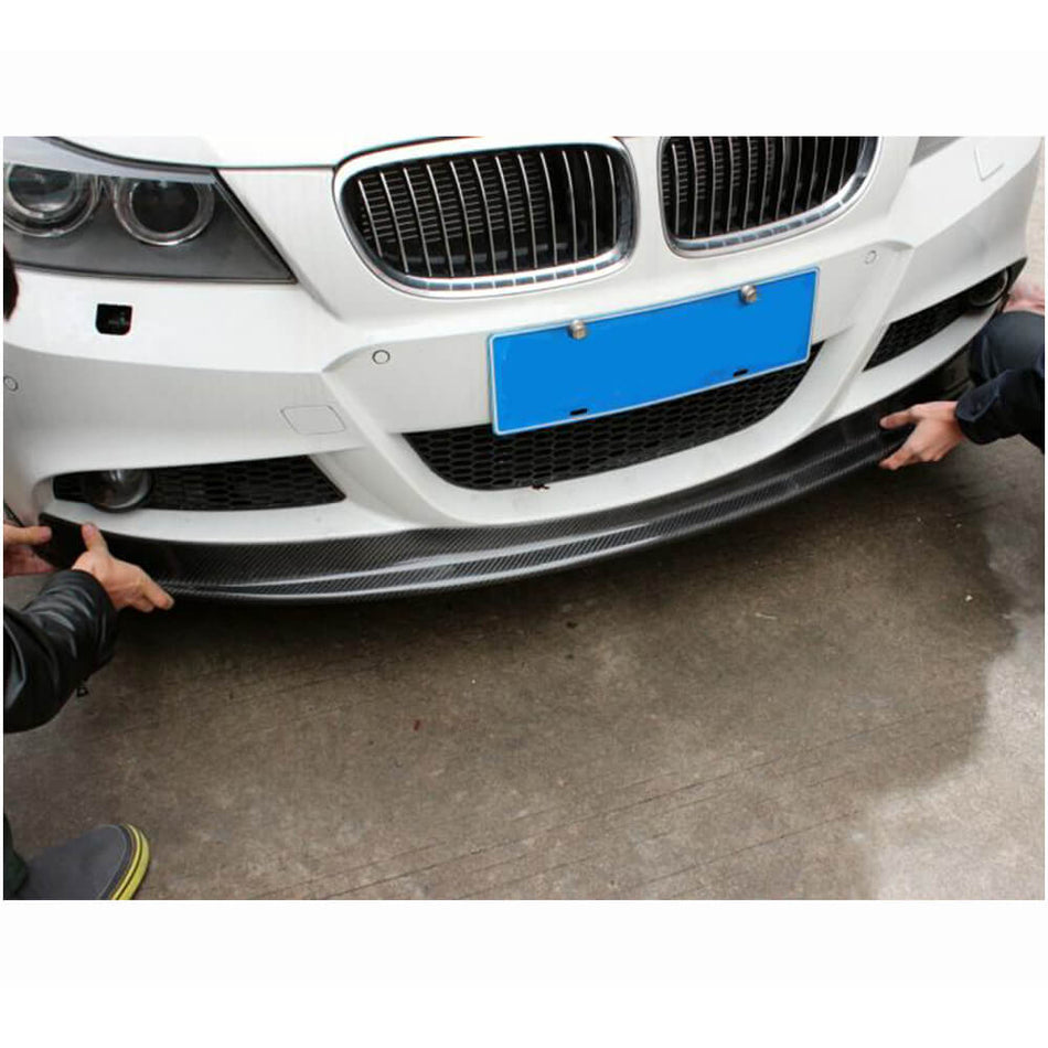 For BMW 3 Series E90 M Sport LCI Carbon Fiber Front Bumper Lip Spoiler | 320i 323i 325i 328i 330i 335i M-tech