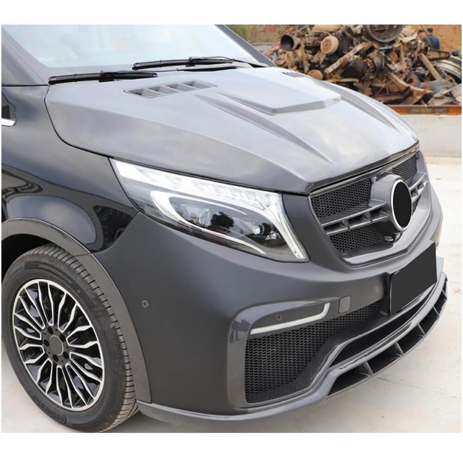For Mercedes Benz V Class W447 Vito Carbon Fiber Engine Bonnet Hood Cover