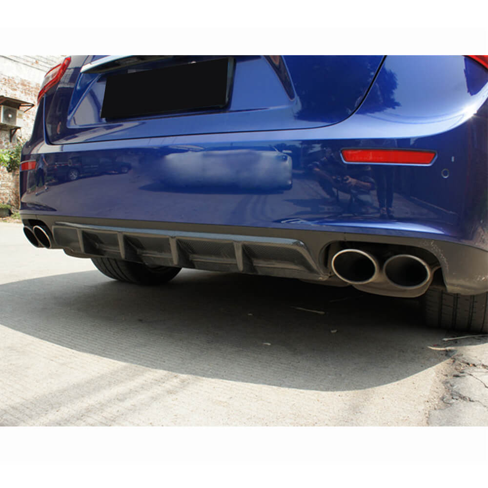 For Maserati Ghibli S Q4 Sedan 14-17 Carbon Fiber Rear Bumper Diffuser Body Kit-Ahacarbon