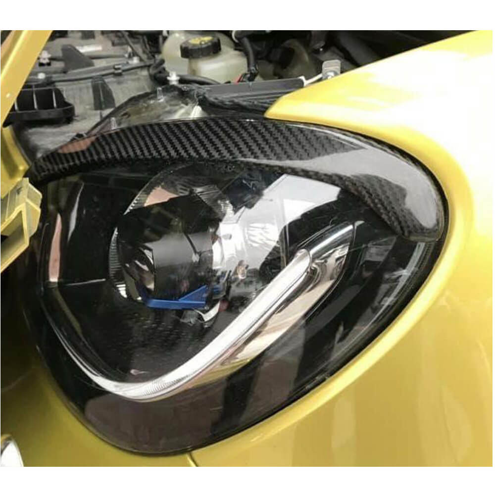 For Mercedes Benz Smart Fortwo 16-19 Carbon Fiber Headlight Eyebrows Lamp Eyelids-Ahacarbon