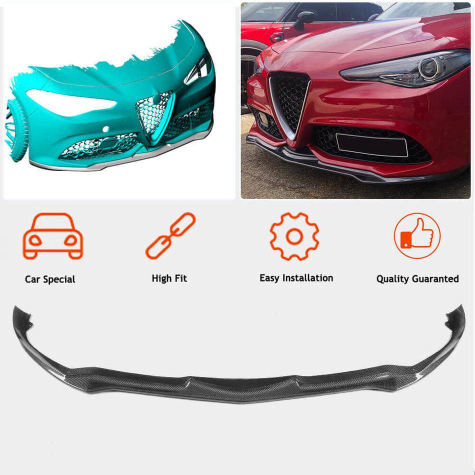 Alfa Romeo Giulia 952 TI Sport 2016-2024 Carbon Fiber Front Bumper Lip-Ahacarbon