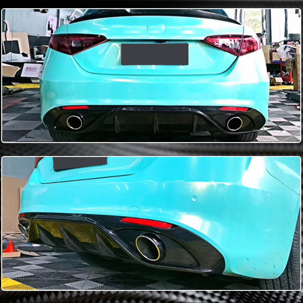 Alfa Romeo Giulia Carbon Fiber Rear Bumper Diffuser Lip | Exterior Mods