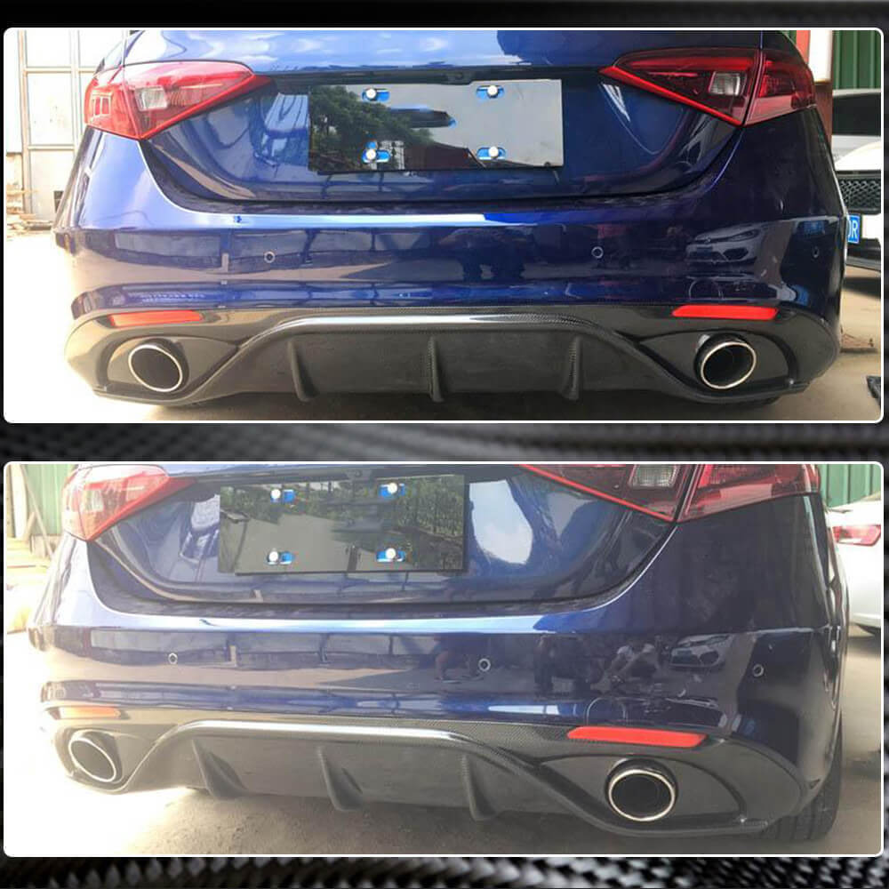 Alfa Romeo Giulia Carbon Fiber Rear Bumper Diffuser Lip | Exterior Mods