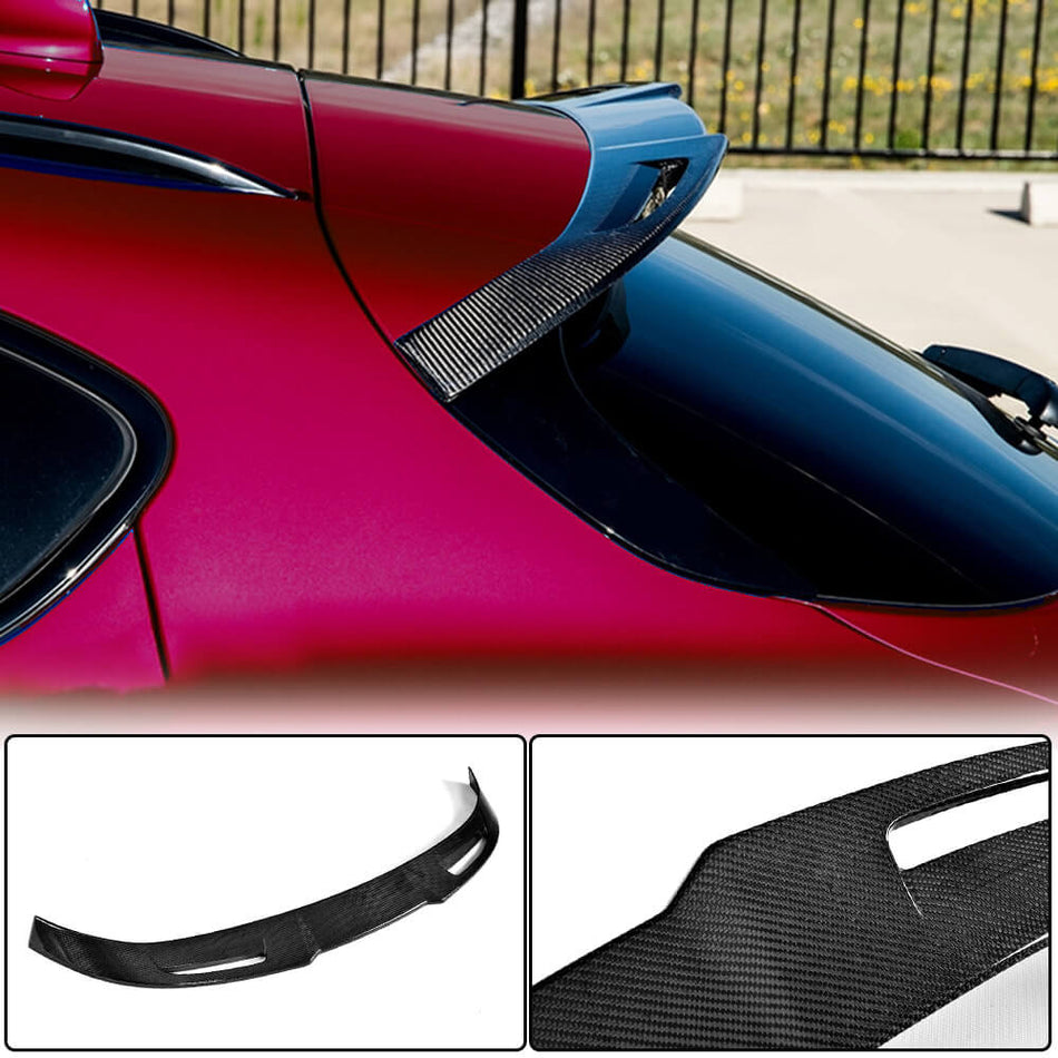 For Alfa Romeo Stelvio Carbon Fiber Rear Roof Spoiler Window Wing Lip