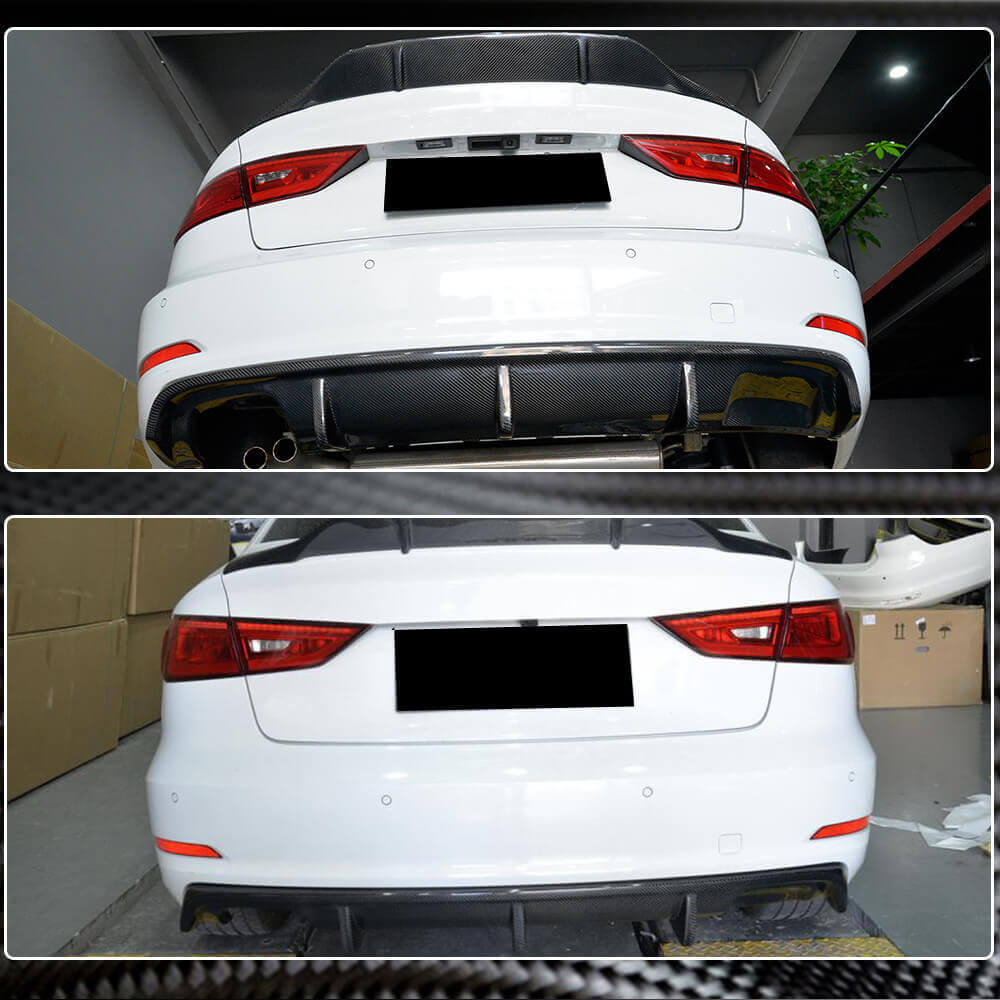 Audi A3 8V Carbon Fiber Rear Bumper Diffuser Lip | Exterior Accessories ...