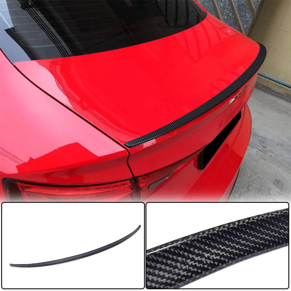 For Audi A3 Sline S3 8V Sedan Carbon Fiber Rear Trunk Spoiler Boot Wing Lip