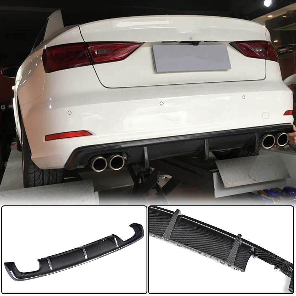 Audi A3 8V Carbon Fiber Rear Bumper Diffuser Lip | Exterior Mods ...