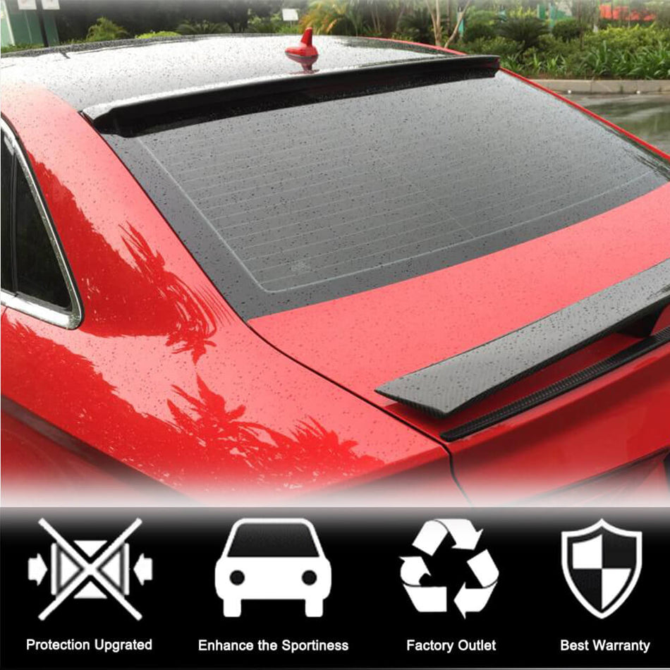 For Audi A3 Sline S3 8V 8V.5 Sedan Carbon Fiber Rear Roof Spoiler Window Wing Lip