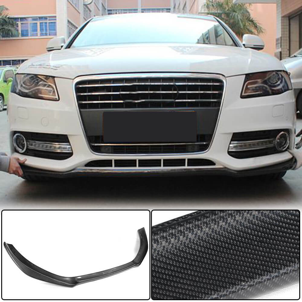Audi A4 B8 Base Sedan Pre-facelift 2009-2012 Front Bumper Lip Carbon Fiber-Ahacarbon