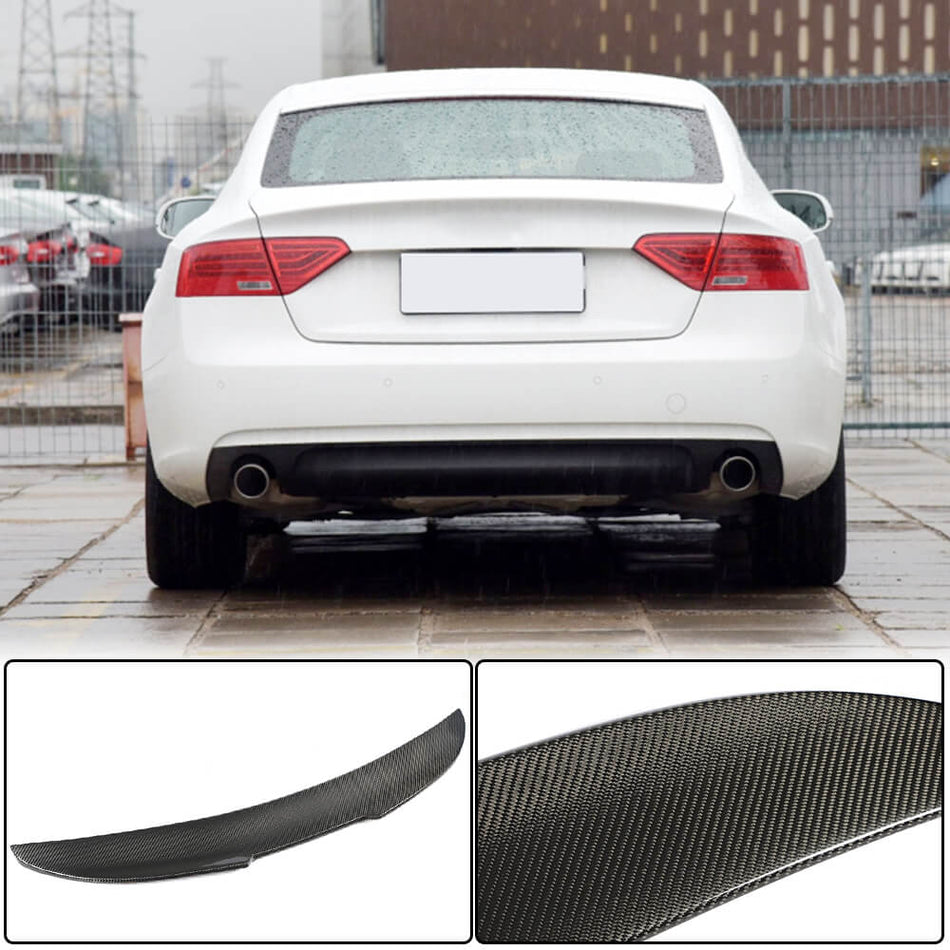 For Audi A5 B8 B8.5 8T Sportback Carbon Fiber Rear Trunk Spoiler Boot Wing Lip