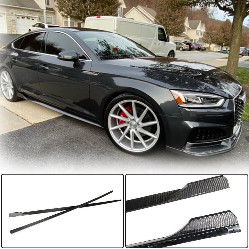 Audi A5 B9 Sline S5 Carbon Fiber Side Skirts Extension Exterior Mods