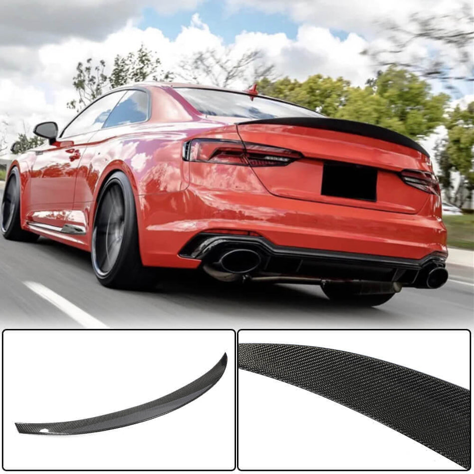 For Audi A5 S5 RS5 B9 B9.5 Coupe Carbon Fiber Rear Trunk Spoiler Boot Wing Lip