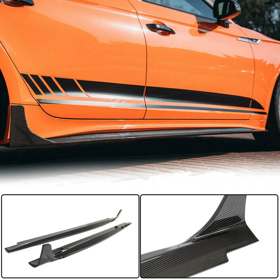 For Audi A5 Sline S5 B9.5 Facelift Dry Carbon Fiber Side Skirts Door Rocker Panels Extension Lip