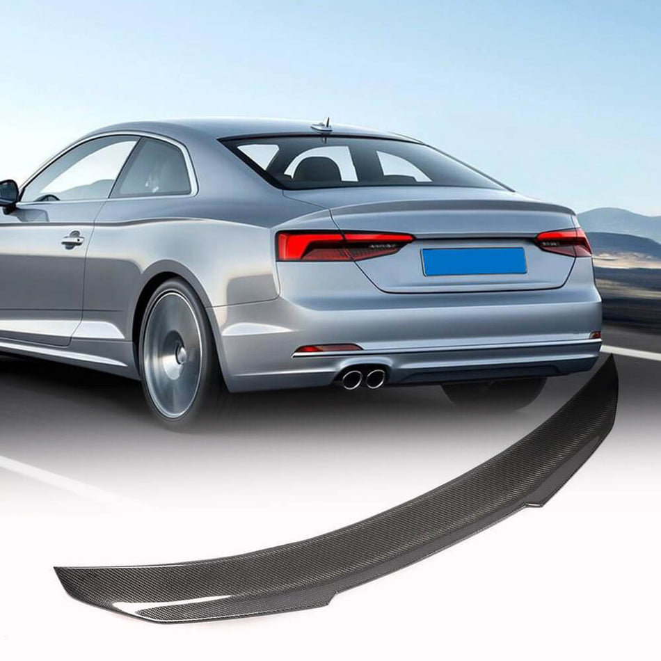 For Audi A5 Sline S5 RS5 B9 B9.5 Coupe Carbon Fiber Rear Trunk Spoiler Boot Wing Lip