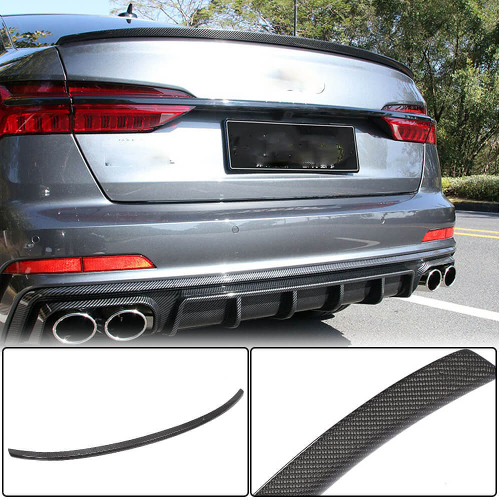 Audi A6 Sline S6 C8 Sedan 2019UP Rear Trunk Spoiler Carbon Fiber-Ahacarbon