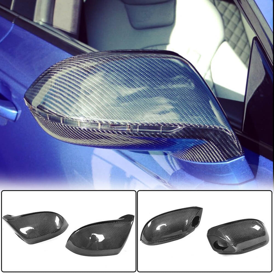 For Audi A7 Sline S7 RS7 C7 C7.5 Carbon Fiber Replacement Side Mirror Cover Caps Pair