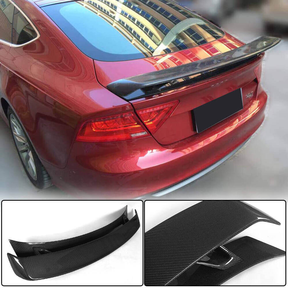 For Audi A7/A7 Sline/S7/RS7 C7 C7.5 Carbon Fiber Rear Trunk Spoiler Boot Wing Lip