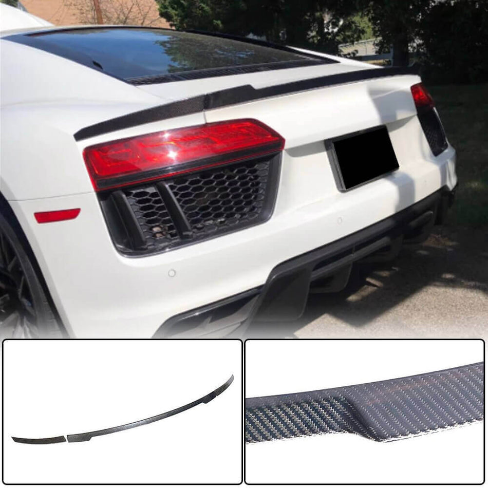 For Audi R8 V10 Gen 2 Coupe 2016-2019 Carbon Fiber Trunk Spoiler Car Rear Spoiler Wing Lip