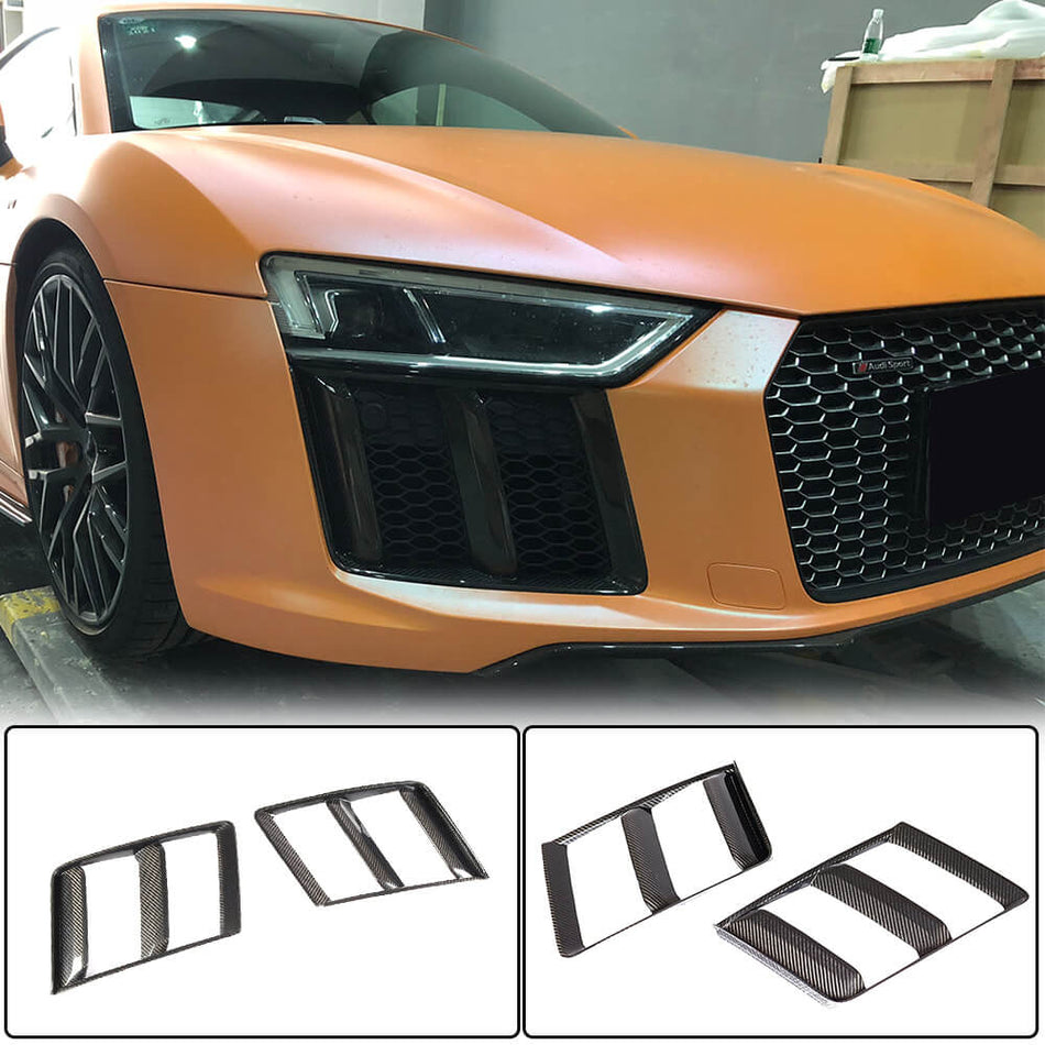 For Audi R8 V10 Gen 2 4S 2016-2019 Dry Carbon Fiber Front Side Air Vent Scoops