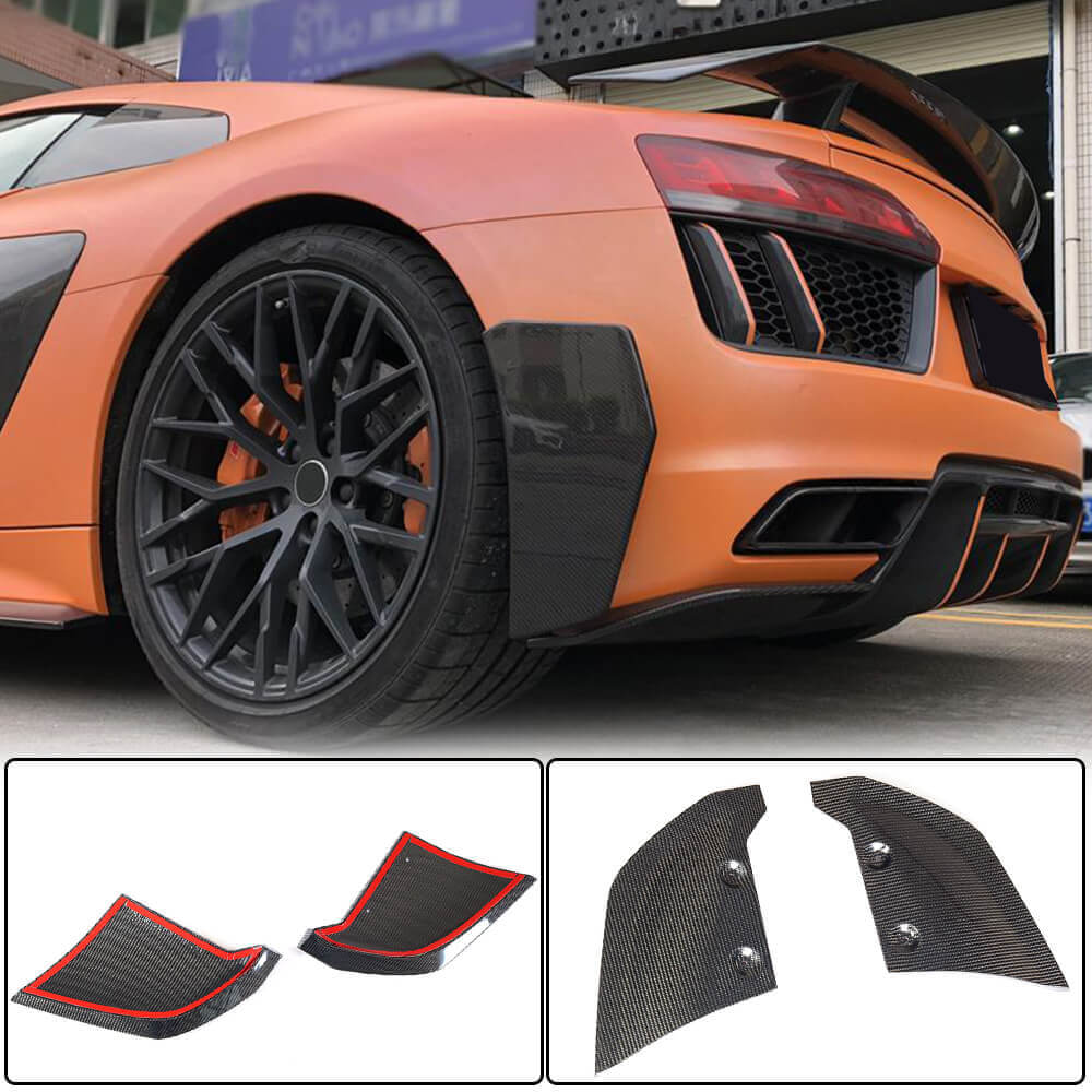 Audi R8 V10 Gen 2 4S 2016-2019 Rear Bumper Splitters Carbon Fiber-Ahacarbon