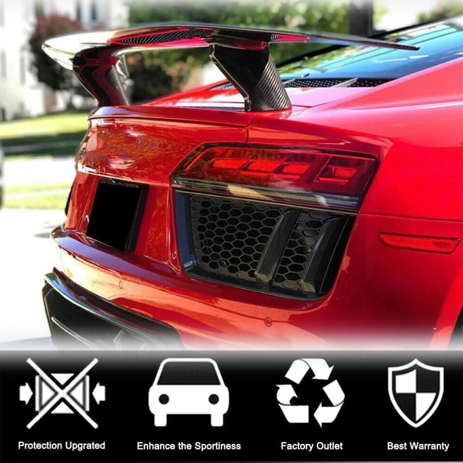 For Audi R8 V10 Gen 2 2016-2019 Dry Carbon Fiber Rear Trunk Spoiler Boot Wing Lip