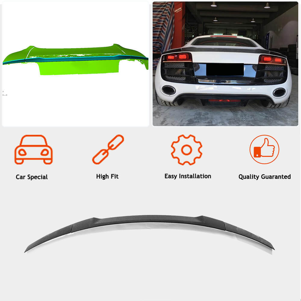 Carbon Fiber Trunk Spoiler Audi R8 Performance Parts 4S