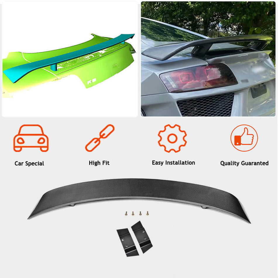Audi R8 V8 V10 GT Pre-facelift 2008-2015 Rear Trunk Spoiler Carbon Fiber-Ahacarbon