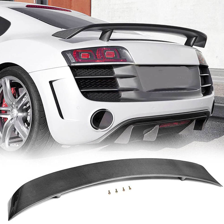 For Audi R8 V8 V10 GT Pre-facelift Carbon Fiber Rear Trunk Spoiler Racingcar Wing Lip