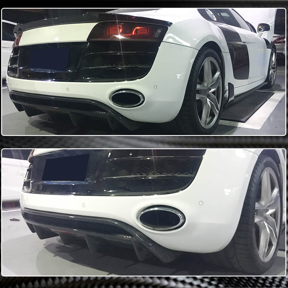 Audi R8 V8 V10 Carbon Fiber Rear Bumper Diffuser Lip | Exterior Mods