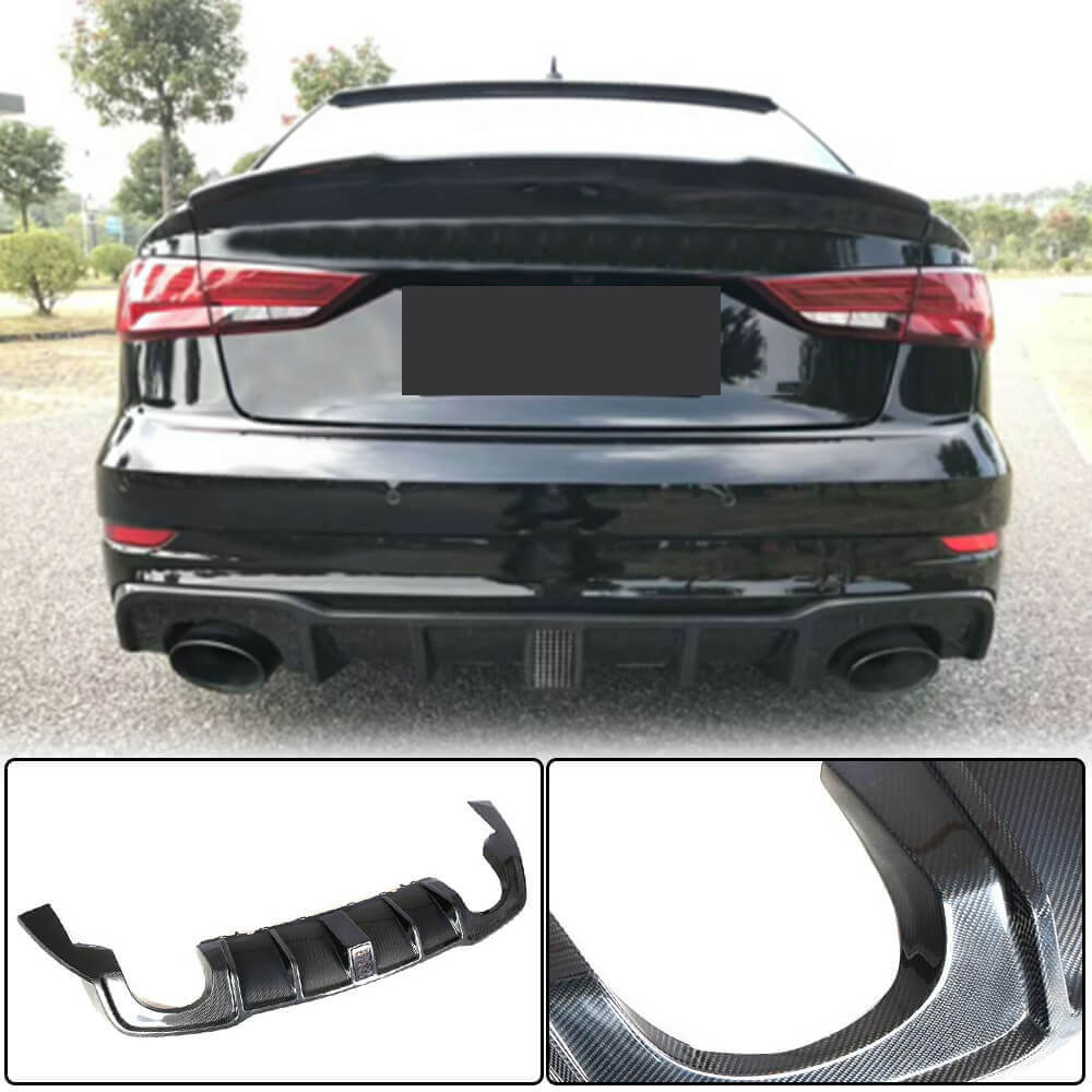 Rs3 8v Rear Audi RS3 8V.5 Carbon Fiber Rear Bumper Diffuser Lip | with Brake Light