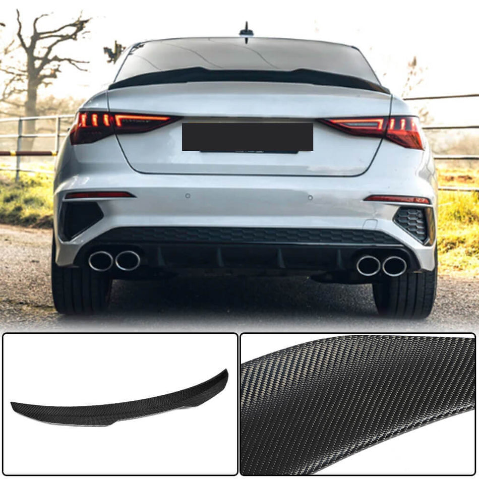For Audi A3 S3 RS3 8Y Sedan Dry Carbon Fiber Rear Trunk Spoiler Boot Wing Lip