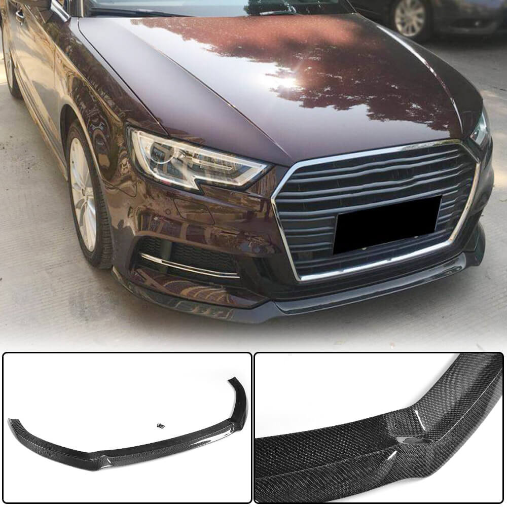 Audi S3 A3 Sline 8V.5 Carbon Fiber Front Bumper Lip Spoiler Aero Kit