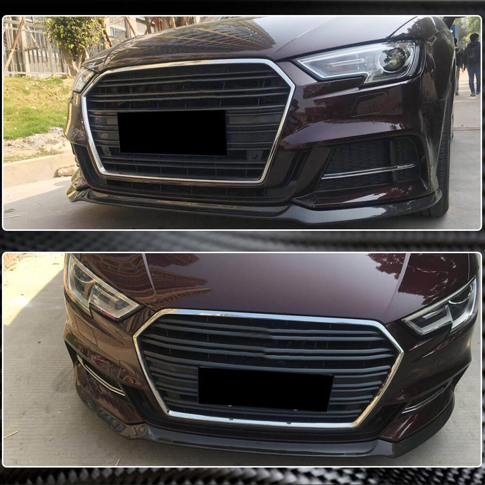 Audi S3 A3 Sline 8V.5 Carbon Fiber Front Bumper Lip Spoiler Aero Kit